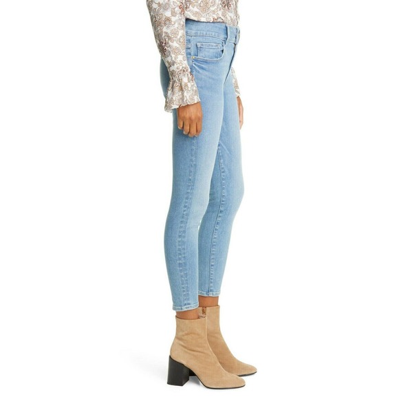NWT FRAME Le One Skinny Fit Mid-Rise Jeans Light Blue Caspio Women's Size 2 - Picture 9 of 12